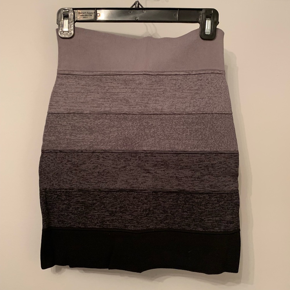 BCBG MAXAZARIA Grey & Black Ombre Bandage Skirt